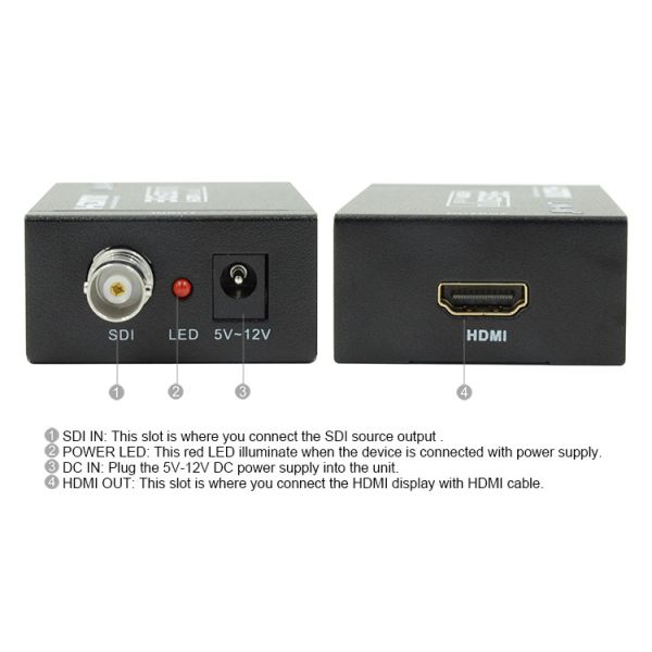 1080i MINI 3G SDI To HDMI Converter HD Video Converter 12V