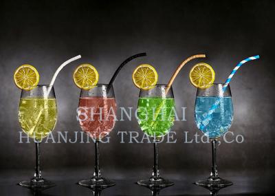 Colorful Flexible Disposable Paper Straws For Smoothies Juices Coffee Tea