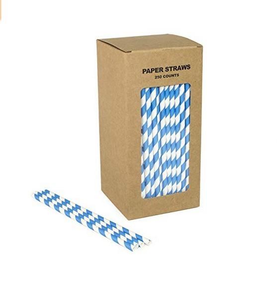 Kraft Paper Bar Accessories Type Drinking Straws Biodegradable Paper Straws with Box