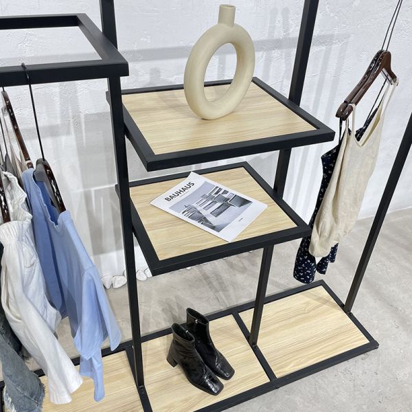 Metallic Children's Apparel Racks with Shoe Shelves 300KG Capacity Durable and Sturdy