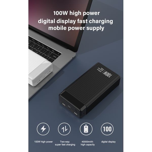 Dual USB Battery Laptop Power Bank Polymer Power Supply Chargers 40000mah