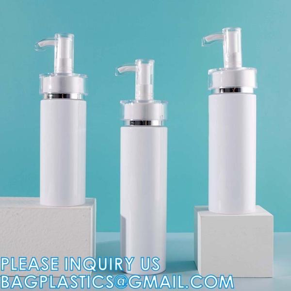 Shampoo Pump Bottle, Luxury Silver Cosmetic Packaging Face Cream Serum Essence Lotion Dispenser Pump Bottle