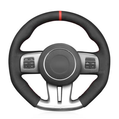 Hand Stitching Custom Soft Suede Steering Wheel Cover for Jeep Grand Cherokee SRT