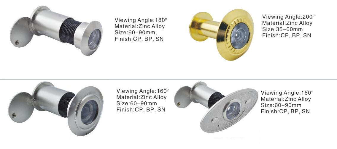 Размер угла 60-90mm зрения телезрителя 160º Peephole входной двери сплава цинка