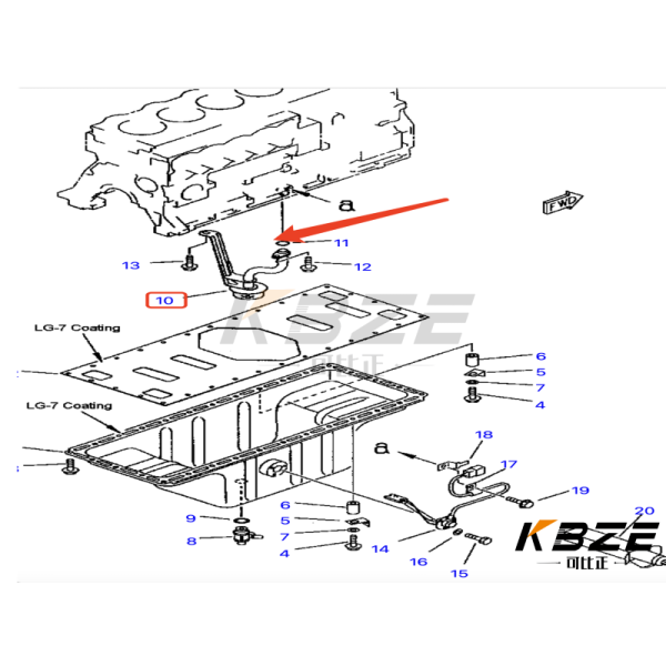 KOMATSU EXCAVATOR OIL SUCTION PIPE 6209-51-6240 6209516240 FOR PC200-6 PC210-6 PC220-6 EXCAVATOR