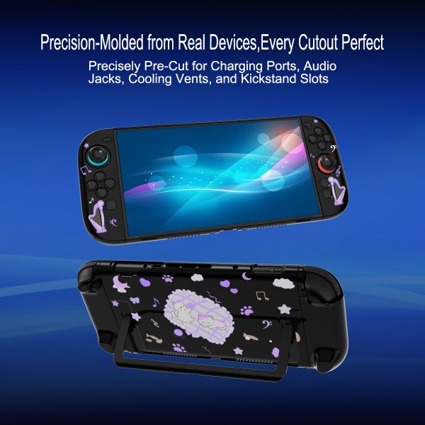 Playful Split-Face Cartoon Girl Case - Protective Cover Set for Nintendo Switch 2