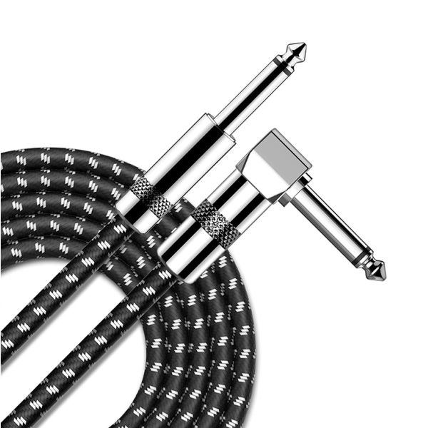 OEM 3M 1/4 pulgadas 6.3mm TS Jack Ángulo derecho Instrumento musical de bajo Amplificador Pedal Guitar Patch Cable