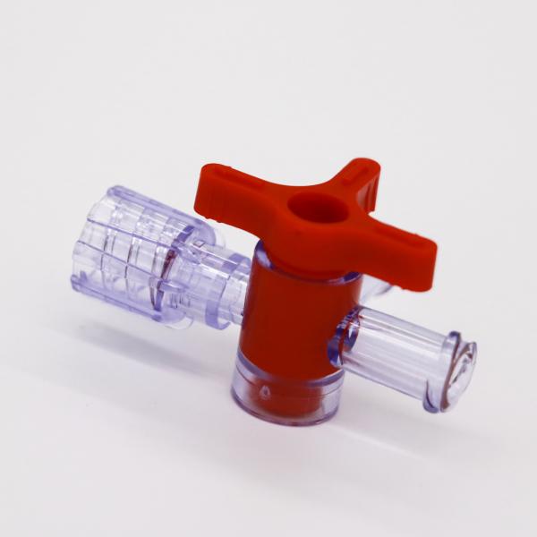 Torneira de regulagem branco azul vermelho da maneira do PE três do ABS do PC do PE do OEM das válvulas de escape da segurança