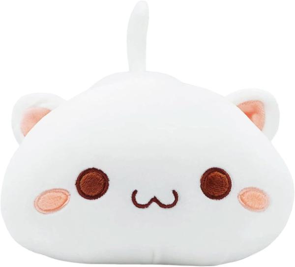 Onsoyours Kitten Cute Plush Toy 25.5  Animal de estimação recheado Kitty Anime Soft Cat Large Plush Pillow para crianças (Branco A, 25.5