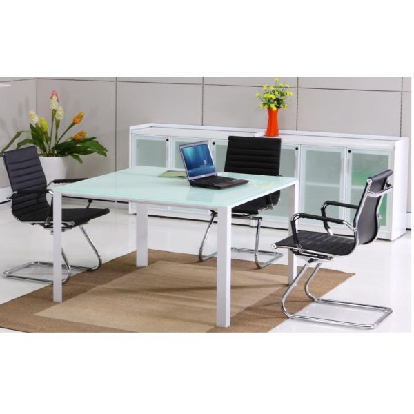 10 mm Tempered painting glass Meeting Room Tables CD-3322 with TT frame legs