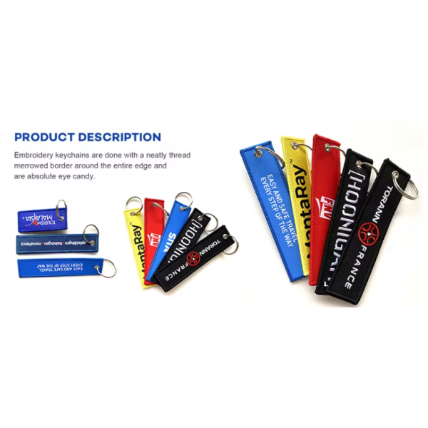Promotional Gift name tag Keychain Badge Fabric Tags Embroidery