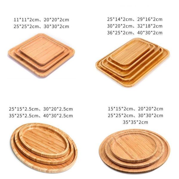 Rectangular Japanese Wooden Tray Ideal for Serving Tea Water Cups and End Plates