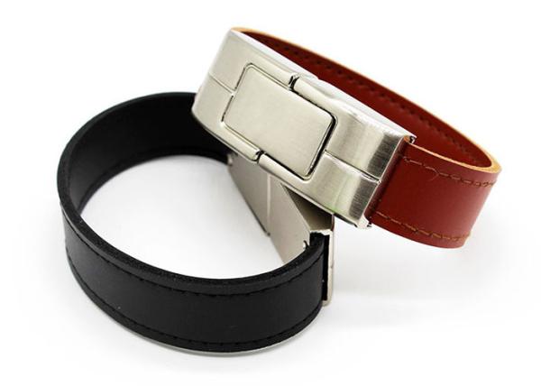 Black 128g Usb 3.0 Flash Drive , Leather Usb Drive OEM ODM Services Provided