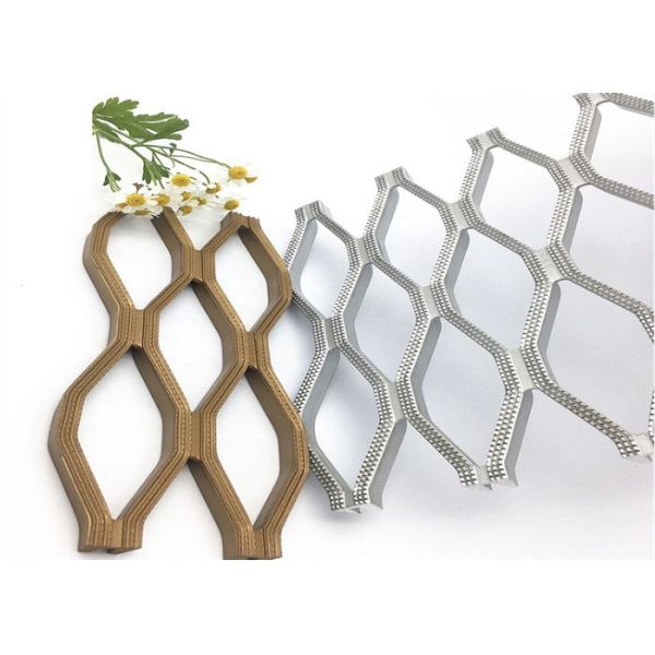 Diamond Hole Shape Aluminum Mesh Grating 2 Meter Construction Catwalks