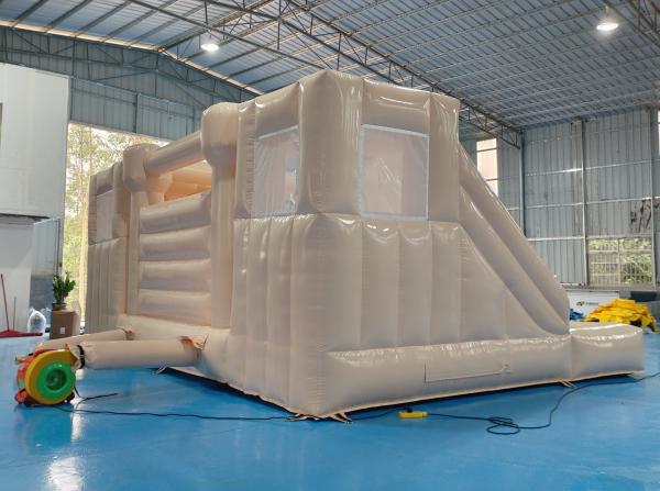 Tarpaulin Inflatable Bounce House Pink Inflatable Event Bouncer com Slide Inflatable Party Combo para Crianças