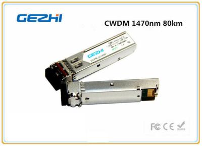 1000BASE - CWDM SMF SFP Fiber Module , 1470nm 80km Single Mode Fiber Transceiver