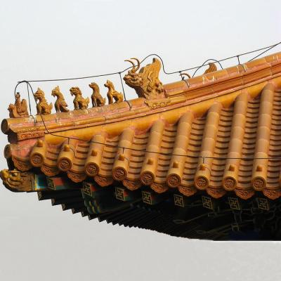 Telhas de telhado cerâmicas asiáticas materiais do telhado do templo budista de China