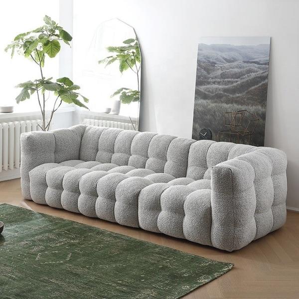 Furniture factory the latest design of lamb velvet fabric sofa set KD sofa bed can be customized fabric living room sofa