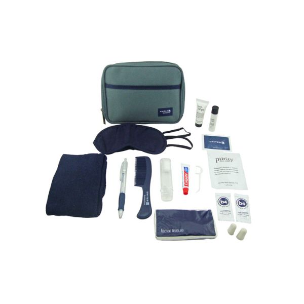 Mens Travel Airline Amenity Kits With Big Diagonal Oxford Fabric Bag