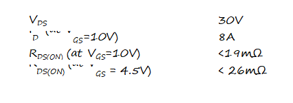 6.5A 30V Mosfet Power Transistor Dual N-Channel Continuous Drain Current
