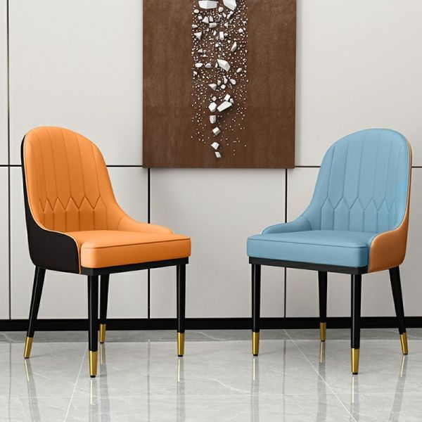 Cuisine de luxe Chaises à manger en acier brossé sans roues