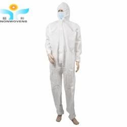 OEM SMS Disposable Protective Coverall , Dust proof Acid Resistant Coveralls