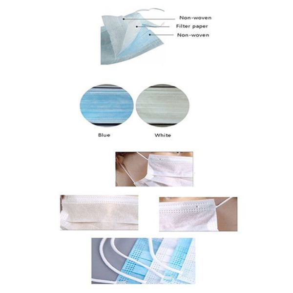 Маска персонала защитная устранимая медицинская не сплетенная с эластичной петлей уха