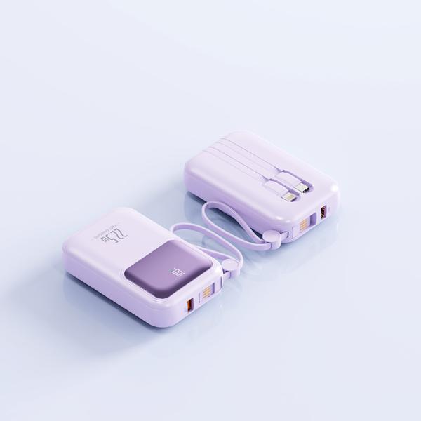 Built-in Cable Portable Power Bank 10000mAh Fast Charging PD20W USB 22.5W for All Phones