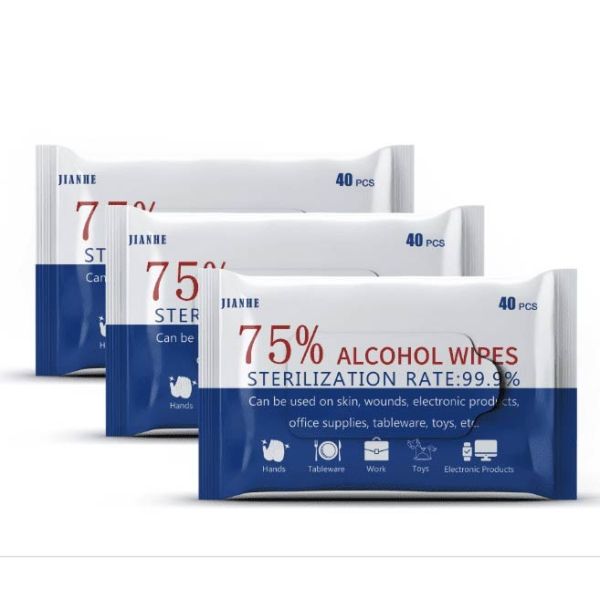 Antibacterial Disinfection Wet Wipes 40PCS Hand Cleaning With 75% Alcohol