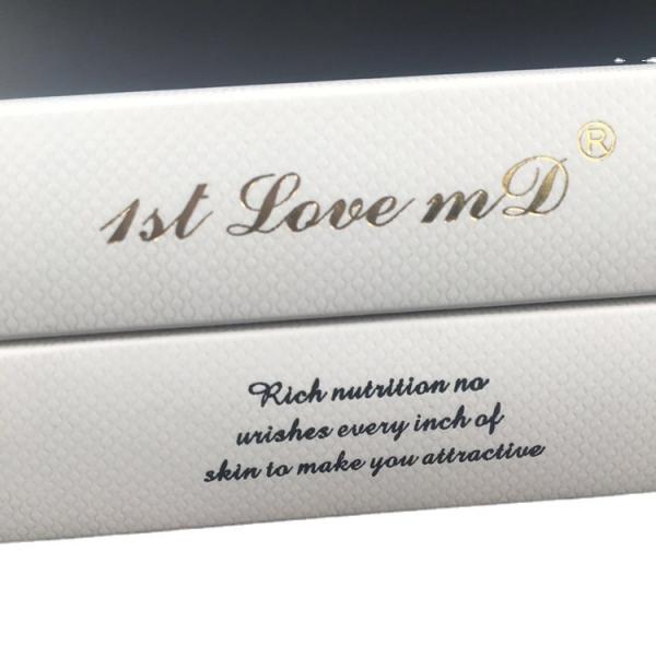 Texture Paper Gold Hot Stamp Logo Cosmetic Packaging Box with EVA Foam By Sea / Air / Express Shipping Method for Your Cosmetic Needs