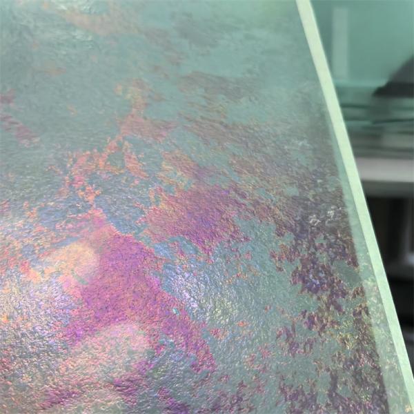 Vidro Decorativo Glazado Gravado Fusão Quente Fundo de Vidro Museu Fundo de Parede Vidro Fusão Quente Vidro Mesa de Café