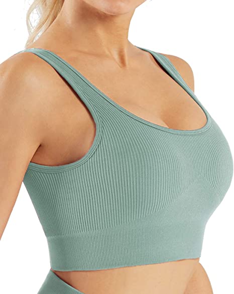 Обмундирования разминки Drawstring на женщины набор 2 частей безшовный ребристый