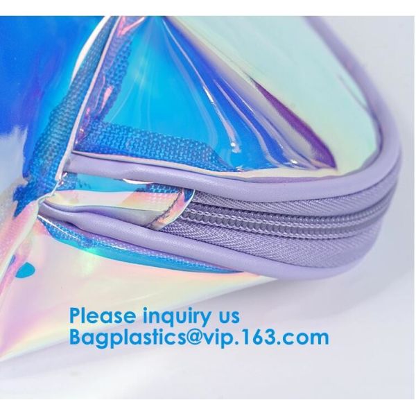 Shiny Luxury Hologram Laser Pvc Holographic Cosmetic Zipper Make Up Bag,Toiletry Bag Hologram Laser Lady Travel Cosmeti