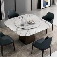 Vente d'usine meubles commerciaux en pierre sintrée table à manger moderne ensemble de table à manger de luxe