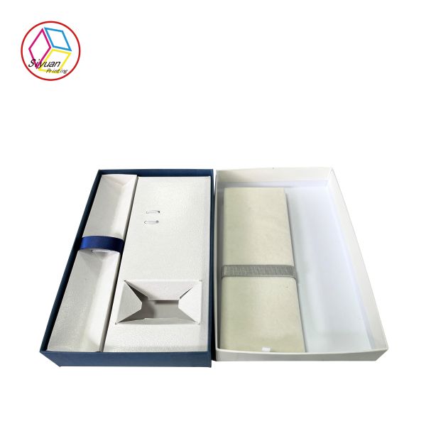 Textured Art Paper White Jewelry Paper Gift Box Foldable