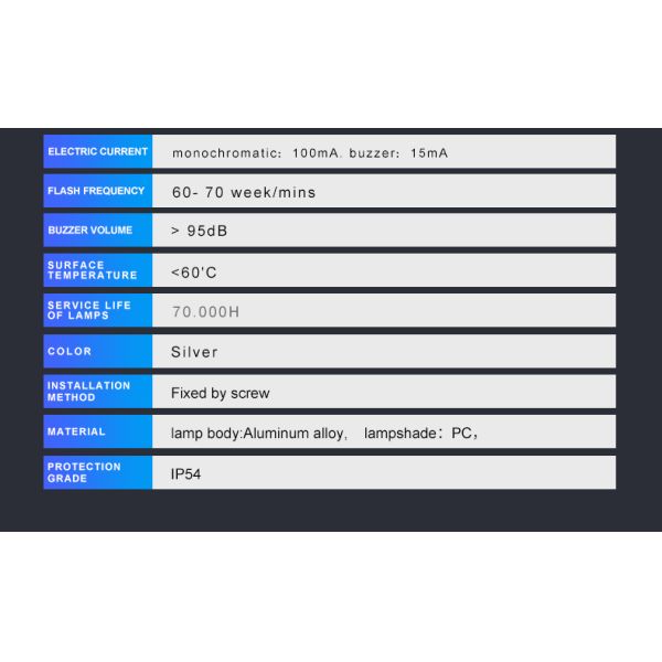 Lámpara de torre LED de entrada DC 24V para máquina plegable con luz de pila y zumbador incorporado, eficiencia de 80 lm/W