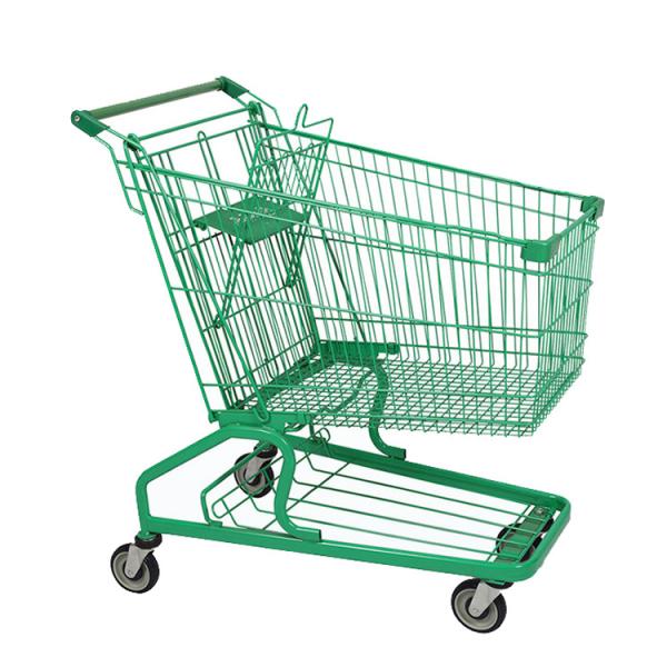 4-Wheel Metal Shopping Trolley Cart with 150kg Capacity
