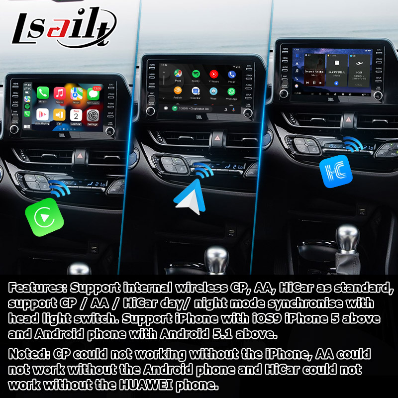 Мультимедийный интерфейс Toyota C-HR CHR Android 13 с Android Auto и CarPlay