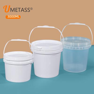 Round Shape 3L Food Grade PP Plastic Pails Customized Personalized Logo With Printed