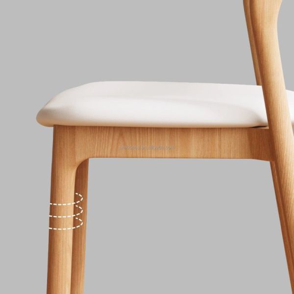Luxury Nordic High Quality Solid Wood Dining Chair Upholstered Seat Commercial Restaurant Bar Dining Cafe Chair