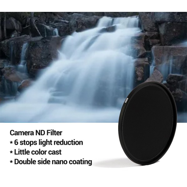 Low Color Shift ND64 Filter 6 Stops Light Reduction Filter With Multi Layer Nano Coating