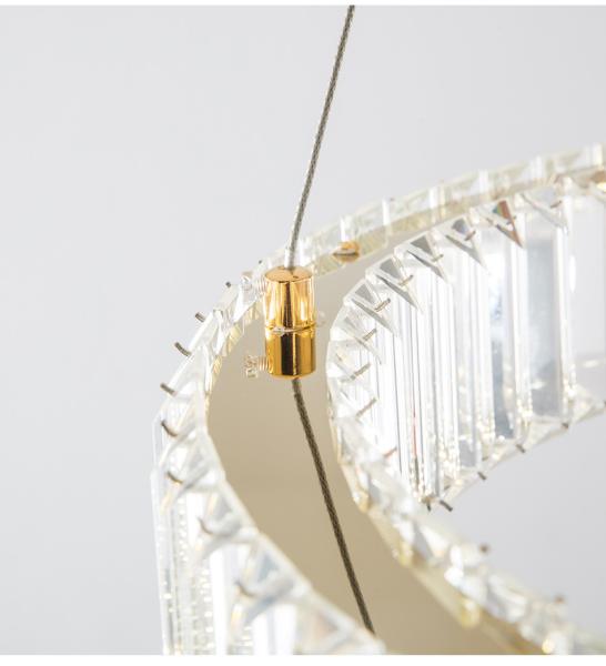 Modern Crystal Led Chandelier for Living Room Bedroom Crystal Ring Circle Chandelier(WH-CY-181)
