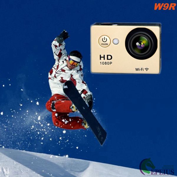 Outdoor Waterproof Sports Action Camera W9R 1080P , HD Motorcycle Action Camera