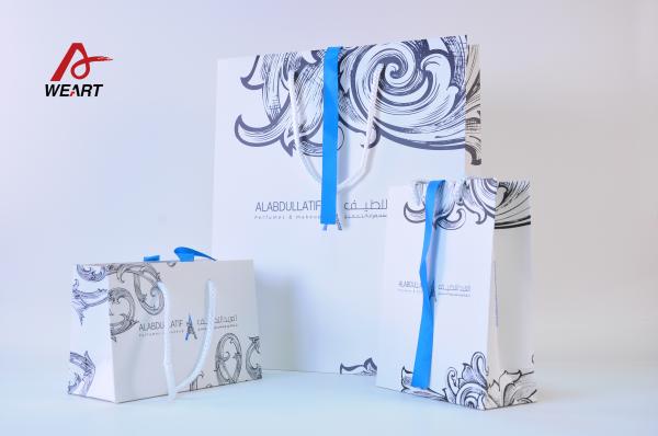 Food Carrier Retro Retail Paper Bags , Custom Printed Paper Lunch Bags
