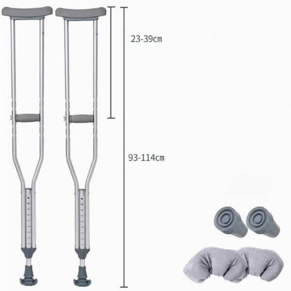 25*5*100cm Aluminum Alloy Adjustable Axillary Crutches Under Arm For Adults