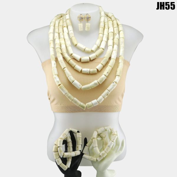 Elegant African Beads Jewelry Sets Senegal/ghana Wedding Handmade Jewelry Women's Golden Wedding Jewelry Sets