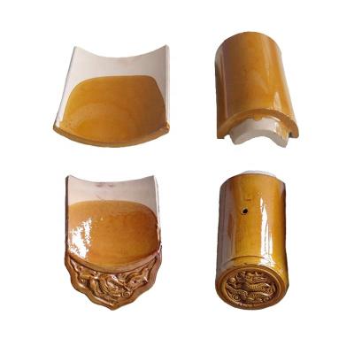Telhas de telhado vitrificadas amarelo do estilo chinês para o templo em Singapura