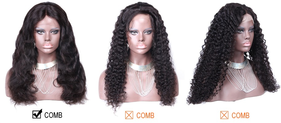 Loose Wave Human Hair Front Lace Wigs Natural Hairline , Tangle Free