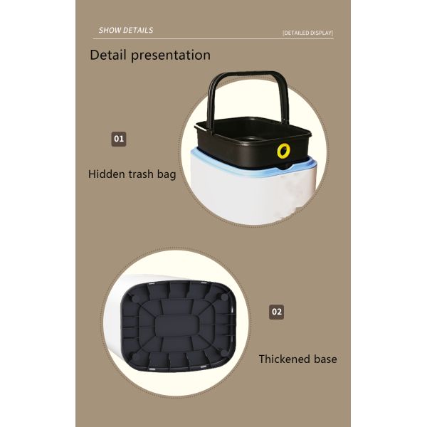 Slim Smart Trash Can Self Seal Smart Food Waste Bin Self-changing Smart Trash Can