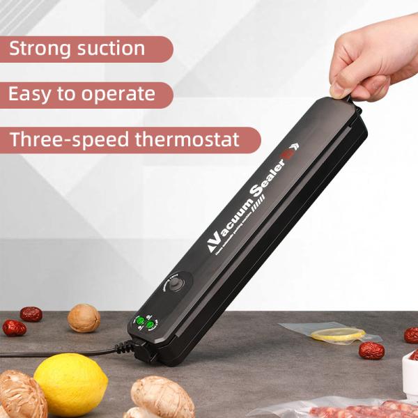 Super Suction Automatic Suction Vacuum Food Sealers for Home Hotel Restaurant in Black